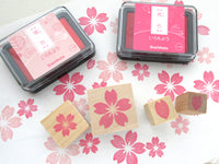 Cherry blossom and petal stamps (Big and Small), Cherry blossom stamp, Flower stamp, Japanese rubber stamp