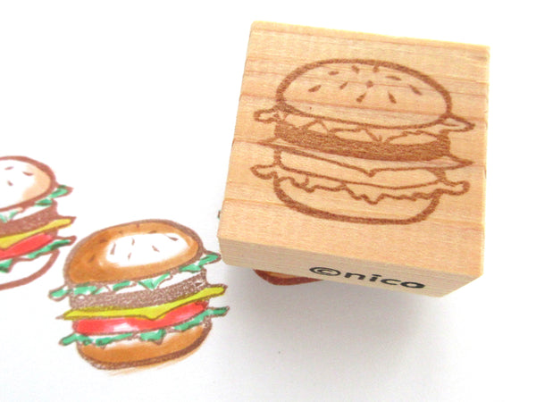 Hamburger stamp Junk food lover