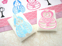 Hinamatsuri Japanese doll's day stamps, Girl's day in Japan, Japanese rubber stamps, Unique stationery