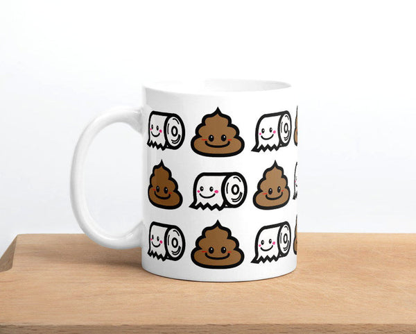 Poop mug, Toilet paper mug, Joke mug, Cute design mug, Kawaii mug