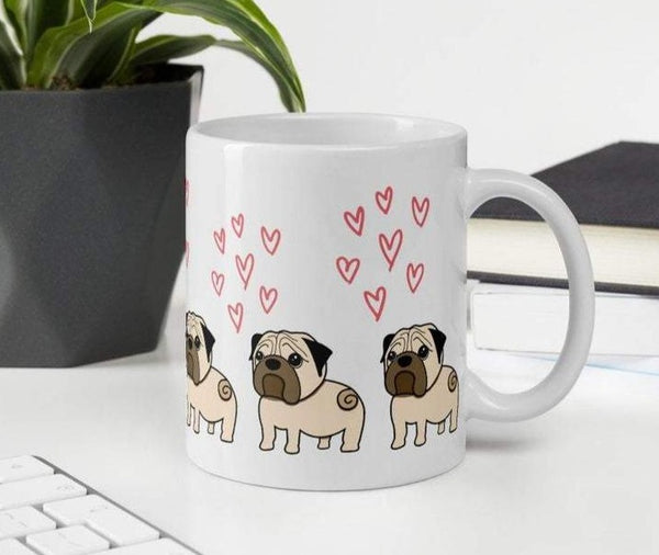 Pug mug, Kawaii pug, Pug mother, Gift for dog lover
