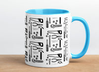 Engineer tools mug, Colorful mug, Father's day gift,