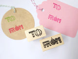 To From tag stamp, Christmas gift tags, Japanese rubber stamps, Cute rubber stamps, Christmas balls