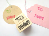 To From tag stamp, Christmas gift tags, Japanese rubber stamps, Cute rubber stamps, Christmas balls