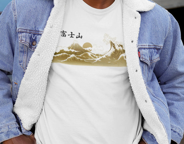 Mt Fuji with wave T-Shirt, Japanese T-shirt