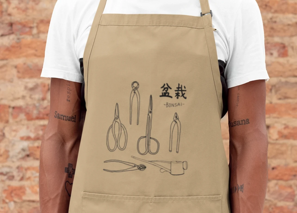 Bonsai apron, Unique Japanese design, Japanese Bonsai, Bonsai lover gift idea