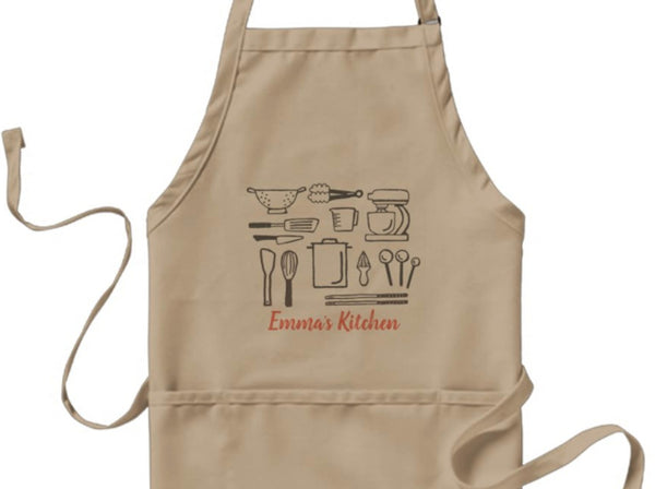 Cooking tools apron, Custom apron, Name apron