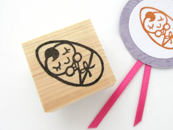 Sleeping baby stamp, Baby shower invitation, Kawaii rubber stamps, New born baby decoration