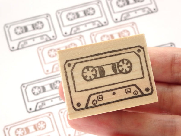 Cassette tape stamp, Cute rubber stamp, Unique rubber stamp