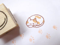 Sleeping cat rubber stamp