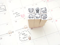 Cat hobonichi mini stamps, Japanese rubber stamps, Hobonichi