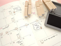 Cat hobonichi mini stamps, Japanese rubber stamps, Hobonichi stationery, Hobonichi stamps