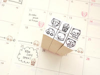 Cat hobonichi mini stamps, Japanese rubber stamps, Hobonichi stationery, Hobonichi stamps