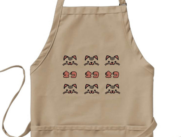 Cute cat apron, Pink cat apron, Japanese cat, Cat lover gift idea