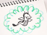 Baby dragon rubber stamp, Animal rubber stamp, Baby shower invitation rubber stamp, Japanese rubber stamp