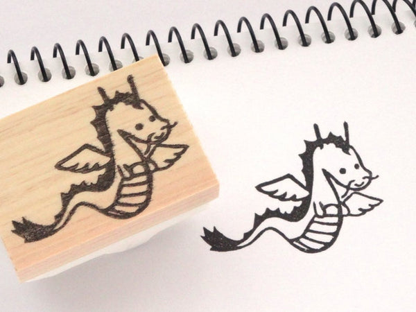 Baby dragon rubber stamp, Animal rubber stamp, Baby shower invitation rubber stamp, Japanese rubber stamp