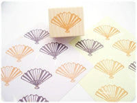 Japanese fan stamp, Traditional fan, Sensu Japanese stamp, Japanese rubber stamp