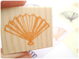 Japanese fan stamp, Traditional fan, Sensu Japanese stamp, Japanese rubber stamp