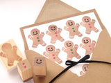 Gingerbread man stamps, Christmas rubber stamps, Japanese rubber stamps, Winter greeting stamp