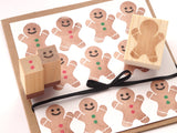 Gingerbread man stamps, Christmas rubber stamps, Japanese rubber stamps, Winter greeting stamp