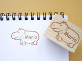 Hippopotamus rubber stamp