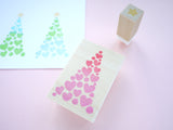 Christmas tree stamp, Christmas rubber stamp, Lots of hearts Christmas tree, Japanese rubber stamps