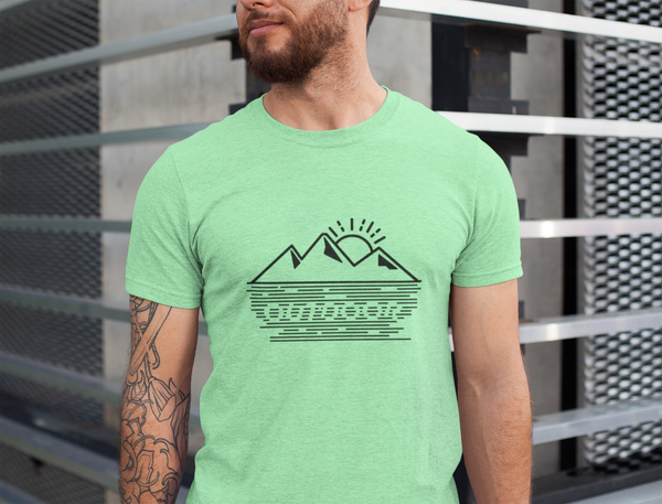 Outdoor T-shirt, Line art T-shirt, Gift for men
