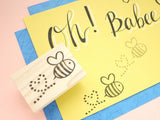 Honeybee rubber stamp, Baby shower invitations, Wedding stamp, Wedding bee rubber stamp, Personalized wedding stamp