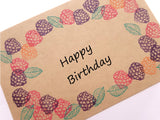 Raspberry rubber stamp, Fruit invitation, Japanese rubber stamps, Gift wrapping decoration, Snail mail rubber stamp