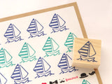 Sailboat rubber stamp, Summer decoration, Hobonichi rubber stamp, Birthday card decoration, Japanese rubber stamps