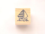 Sailboat rubber stamp, Summer decoration, Hobonichi rubber stamp, Birthday card decoration, Japanese rubber stamps