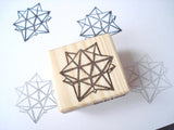 Polyhedron rubber stamp, Geometric art, Christmas decoration rubber stamp, Japanese rubber stamps
