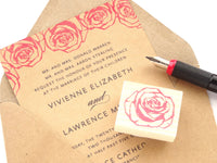 Rose wedding invitation stamp, Wedding rubber stamps, Japanese rubber stamp, Wedding flower