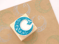 Moon rubber stamp, Saturn rubber stamp, Decoration moon, Japanese rubber stamps