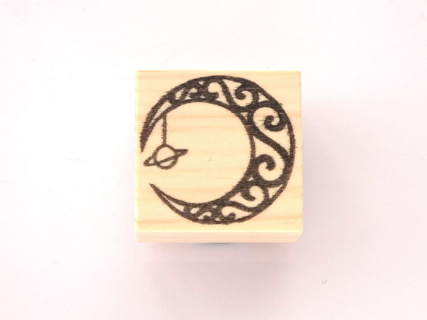 Moon rubber stamp, Saturn rubber stamp, Decoration moon, Japanese rubber stamps