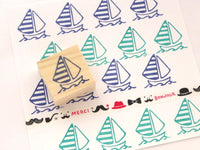 Sailboat rubber stamp, Summer decoration, Hobonichi rubber stamp, Birthday card decoration, Japanese rubber stamps