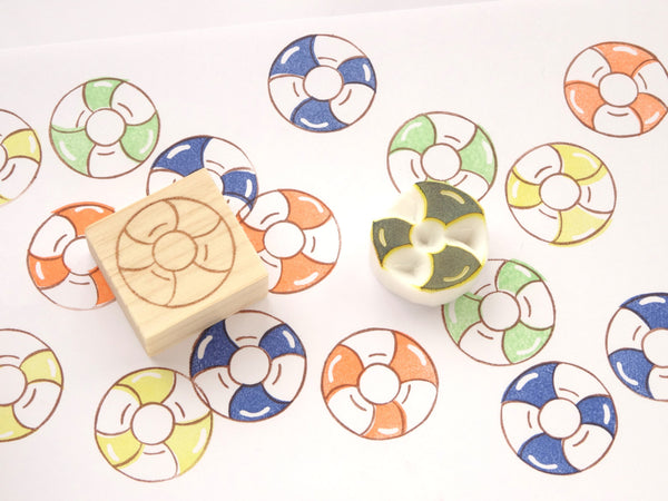 Summer beach float rubber stamp, Beach decoration rubber stamp, Handmade rubber stamp, Hobonichi decoration, Japanese rubber stamps