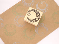 Moon rubber stamp, Saturn rubber stamp, Decoration moon, Japanese rubber stamps