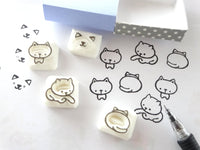 Cats stamps gift set, Cat lover stamp, Hobonichi decoration stamps, Japanese rubber stamps, Cat rubber stamps