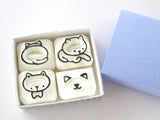 Cats stamps gift set, Cat lover stamp, Hobonichi decoration stamps, Japanese rubber stamps, Cat rubber stamps