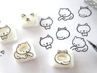 Cats stamps gift set, Cat lover stamp, Hobonichi decoration stamps, Japanese rubber stamps, Cat rubber stamps