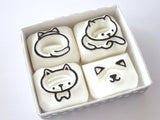 Cats stamps gift set, Cat lover stamp, Hobonichi decoration stamps, Japanese rubber stamps, Cat rubber stamps