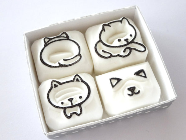 Cats stamps gift set, Cat lover stamp, Hobonichi decoration stamps, Japanese rubber stamps, Cat rubber stamps