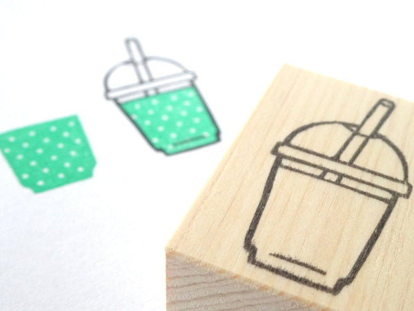 Smoothie rubber stamp, summer decoration, Japanese stationery, Unique rubber stamp, Japanese rubber stamps