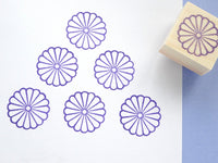 Chrysanthemum stamp Japanese Kamon symbol, Chrysanthemum rubber stamp, Flower decoration stamp, Japanese rubber stamp