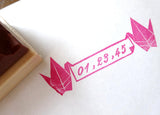 Origami crane custom stamp, Japanese stamp, Personalized stamp wedding