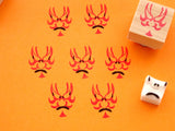 Kabuki mask rubber stamp, Japanese traditional culture, Japanese rubber stamps