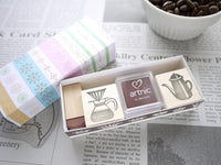 Coffee lover stamp, Coffee gift stamps set, Hobonichi decoration stamp, Unique rubber stamp, Japanese rubber stamps