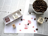 Coffee lover stamp, Coffee gift stamps set, Hobonichi decoration stamp, Unique rubber stamp, Japanese rubber stamps