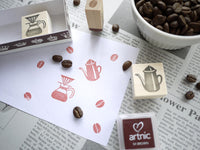 Coffee lover stamp, Coffee gift stamps set, Hobonichi decoration stamp, Unique rubber stamp, Japanese rubber stamps